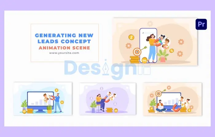 Lead Generation Concept Stock Animation Scene